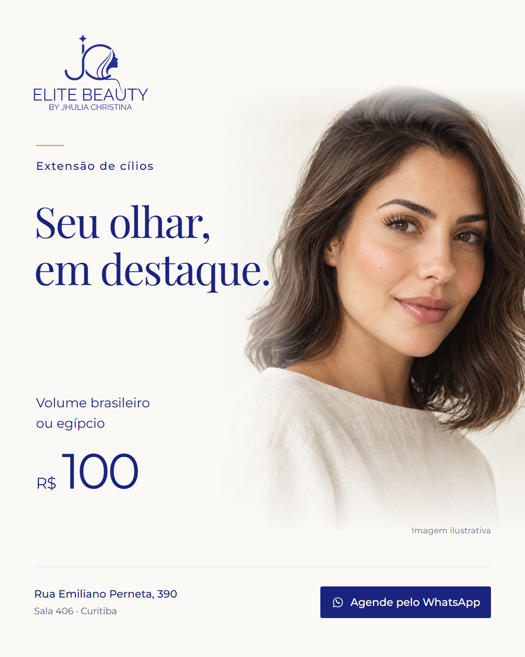 Seu olhar, em destaque: extensão de cílios brasileiro ou egípcio por R$100