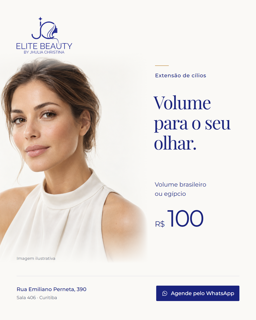 Volume para o seu olhar: extensão de cílios brasileiro ou egípcio por R$100